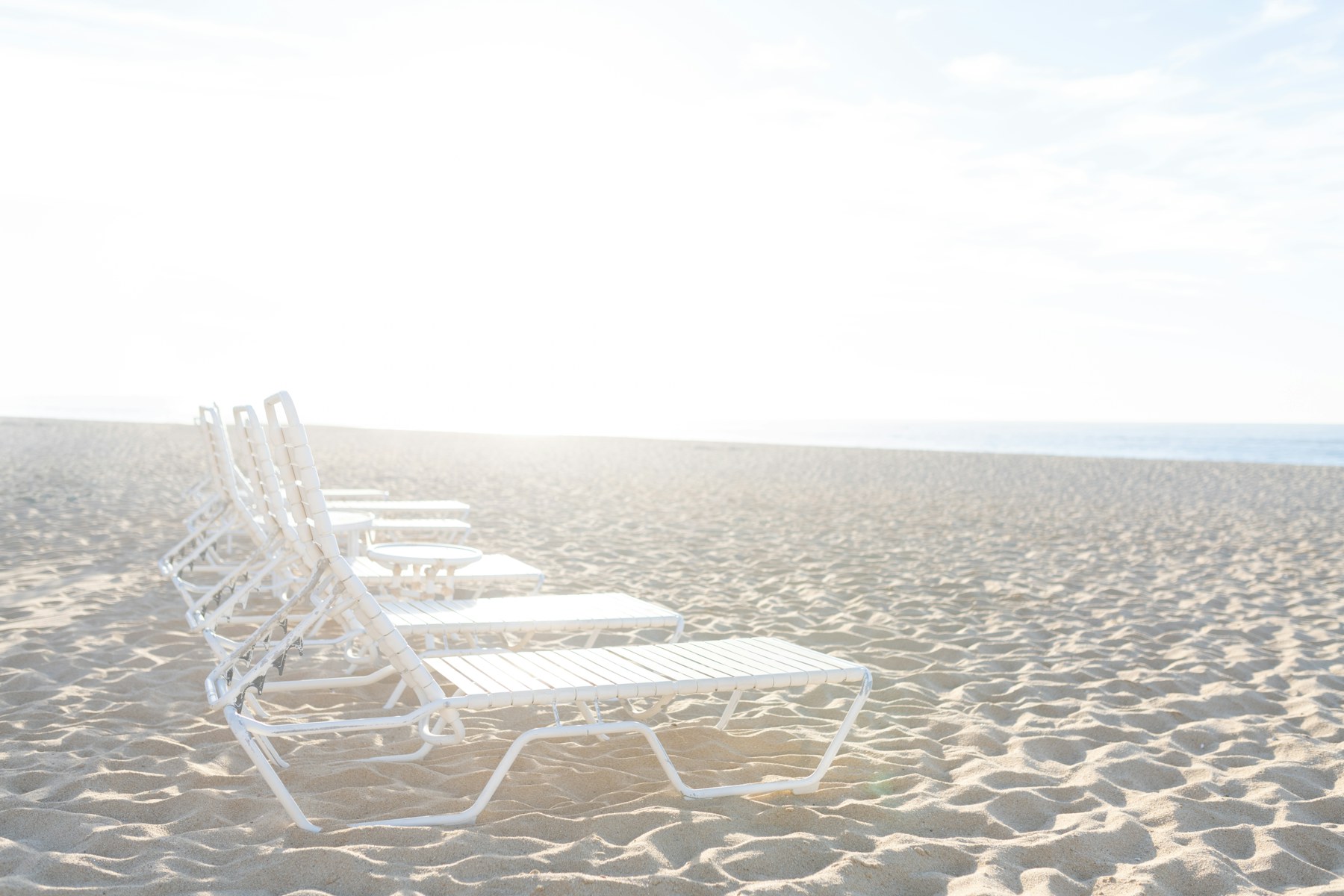 Beach chairs facing the ocean in Los Cabos